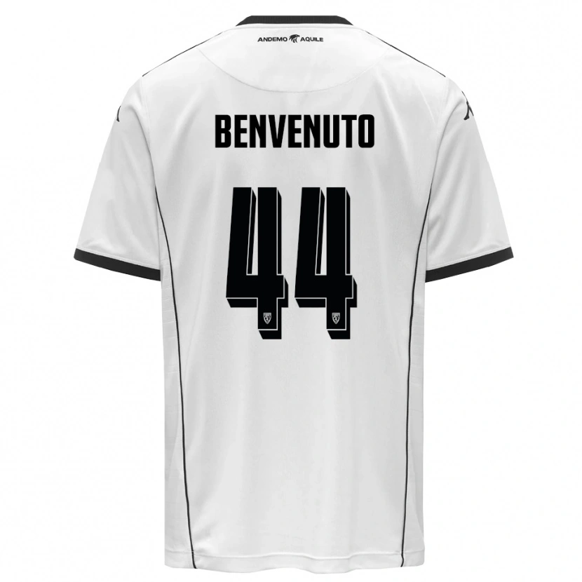 Danxen Homme Maillot Mattia Benvenuto #44 Blanc Noir Tenues Domicile 2025/26 T-Shirt