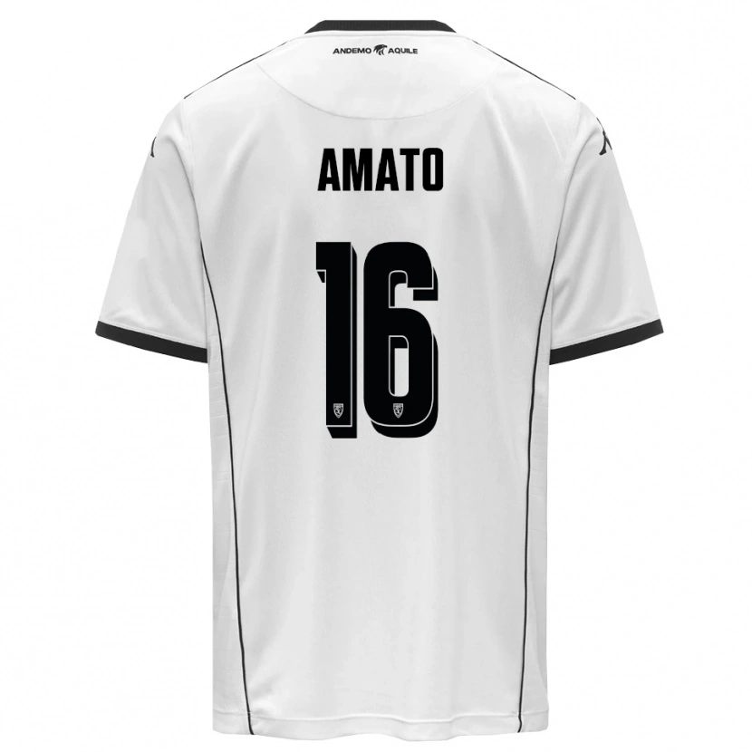 Danxen Homme Maillot Salvatore Amato #16 Blanc Noir Tenues Domicile 2025/26 T-Shirt