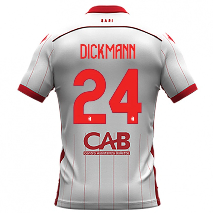 Danxen Homme Maillot Lorenzo Dickmann #24 Blanc Rouge Tenues Domicile 2025/26 T-Shirt