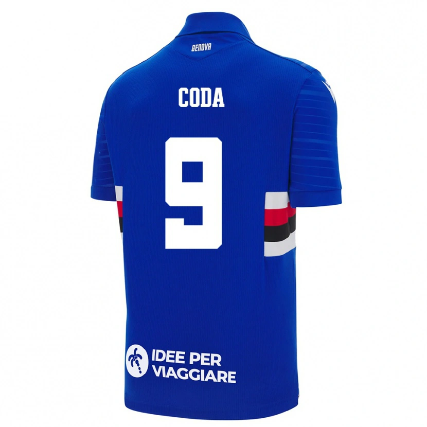 Danxen Homme Maillot Massimo Coda #9 Bleu Blanc Tenues Domicile 2025/26 T-Shirt