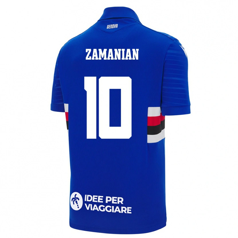 Danxen Homme Maillot Annahita Zamanian #10 Bleu Blanc Tenues Domicile 2025/26 T-Shirt