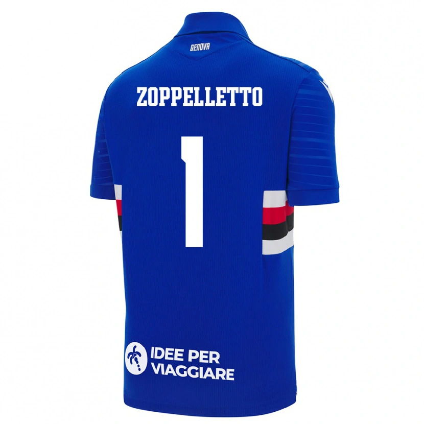 Danxen Homme Maillot David Zoppelletto #1 Bleu Blanc Tenues Domicile 2025/26 T-Shirt