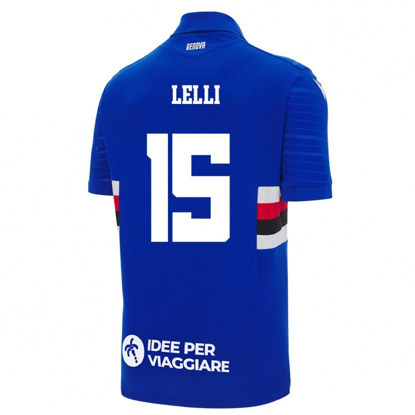 Danxen Homme Maillot Gabriele Lelli #15 Bleu Blanc Tenues Domicile 2025/26 T-Shirt