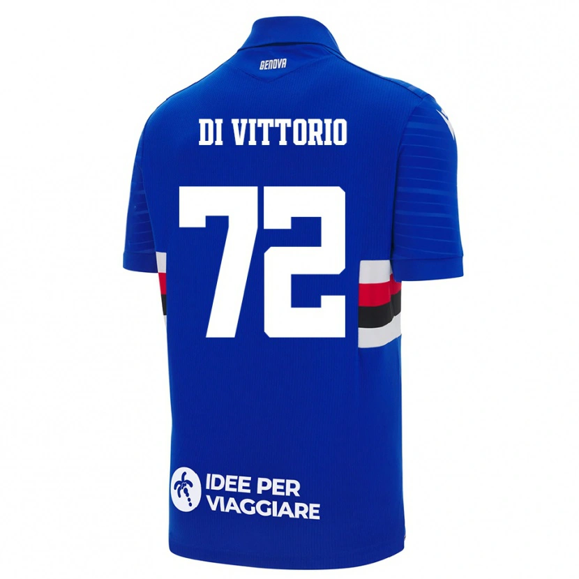 Danxen Homme Maillot Irene Di Vittorio #72 Bleu Blanc Tenues Domicile 2025/26 T-Shirt