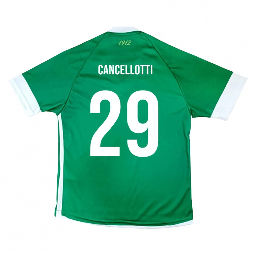 Danxen Homme Maillot Tommaso Cancellotti #29 Vert Blanc Tenues Domicile 2025/26 T-Shirt