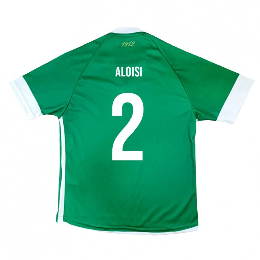 Danxen Homme Maillot Antonio Aloisi #2 Vert Blanc Tenues Domicile 2025/26 T-Shirt