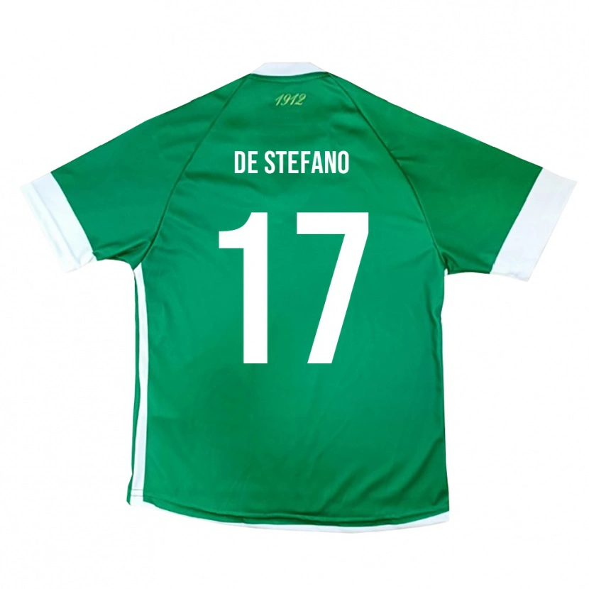Danxen Homme Maillot Nicolò De Stefano #17 Vert Blanc Tenues Domicile 2025/26 T-Shirt