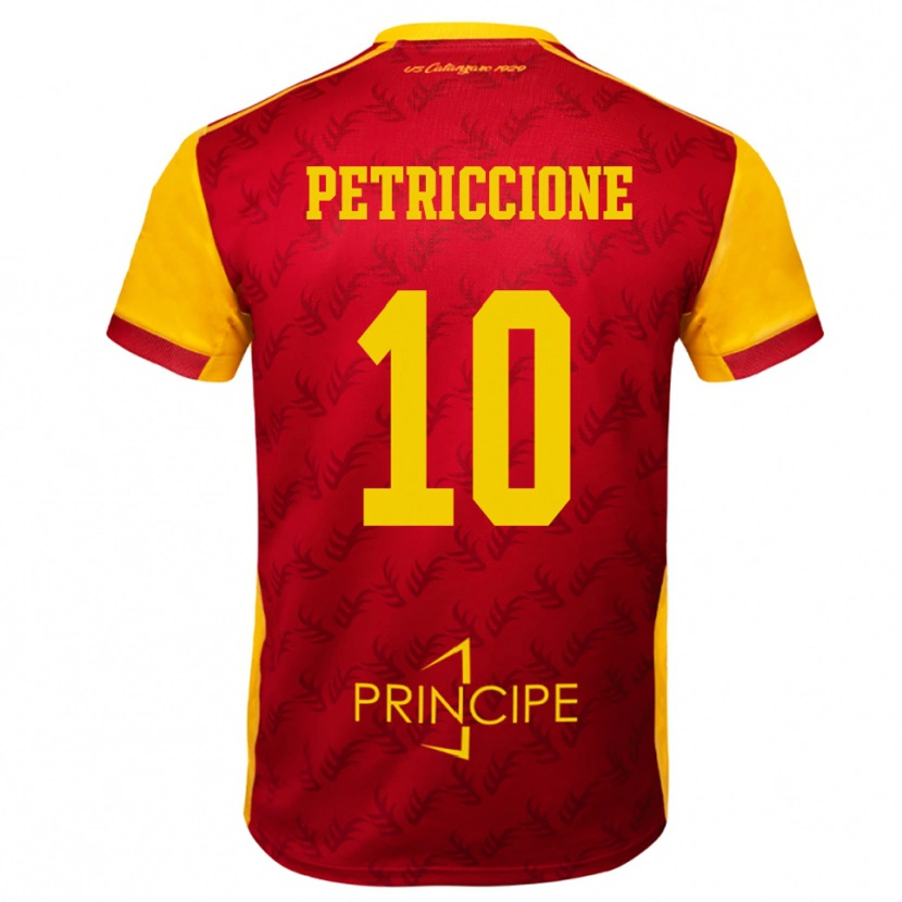 Danxen Homme Maillot Jacopo Petriccione #10 Jaune Rouge Tenues Domicile 2025/26 T-Shirt