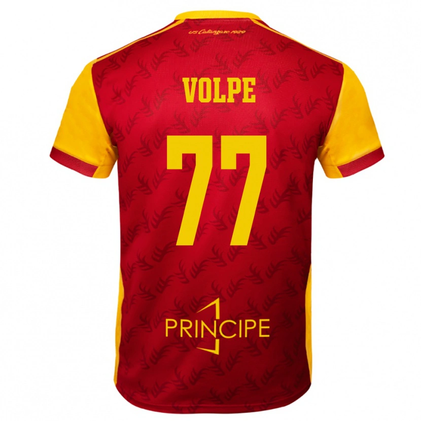 Danxen Homme Maillot Giovanni Volpe #77 Jaune Rouge Tenues Domicile 2025/26 T-Shirt