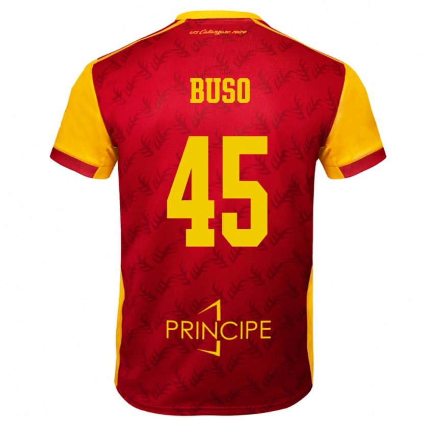Danxen Homme Maillot Nicolò Buso #45 Jaune Rouge Tenues Domicile 2025/26 T-Shirt