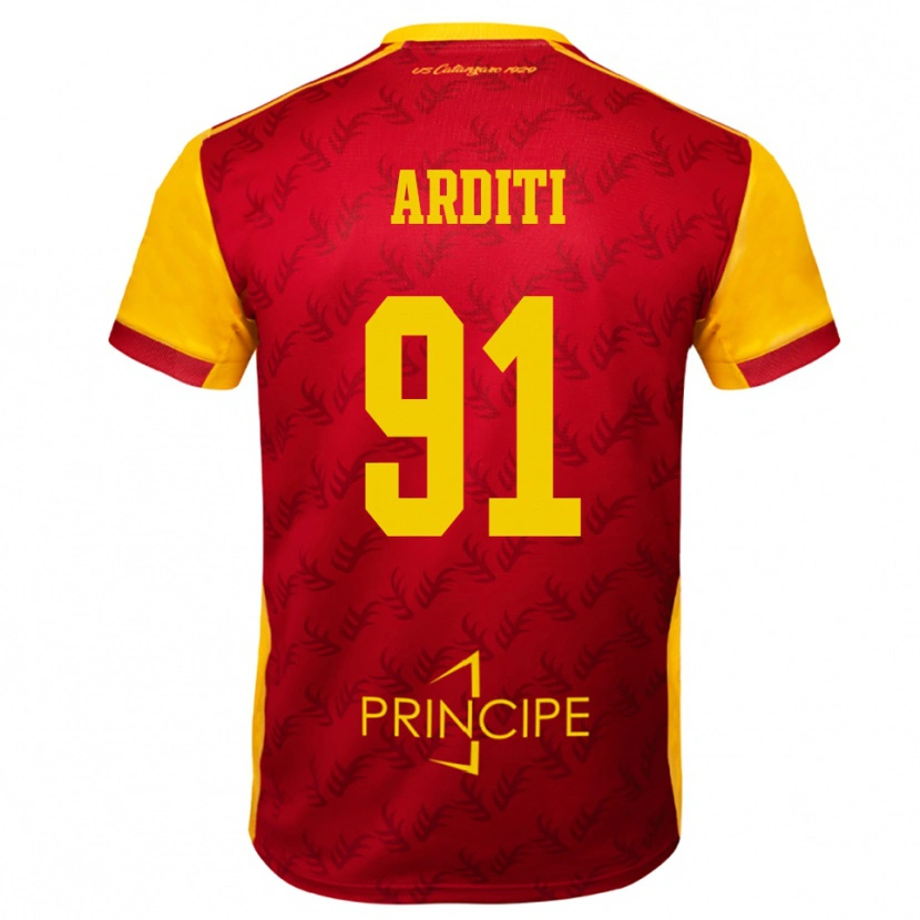 Danxen Homme Maillot Gabriel Arditi #91 Jaune Rouge Tenues Domicile 2025/26 T-Shirt