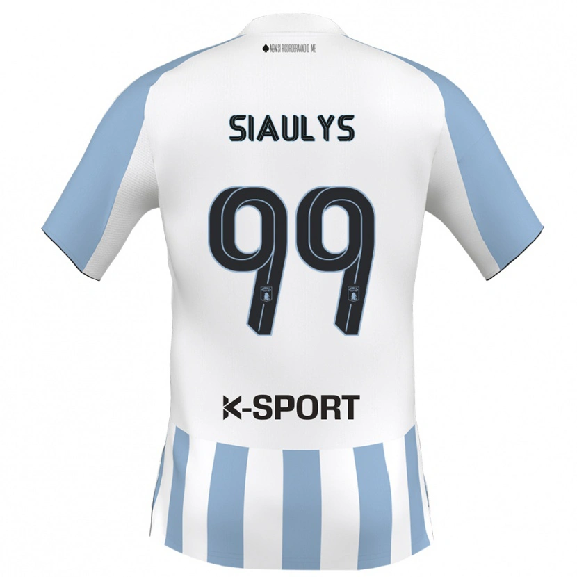 Danxen Homme Maillot Ovidijus Siaulys #99 Blanc Bleu Ciel Tenues Domicile 2025/26 T-Shirt
