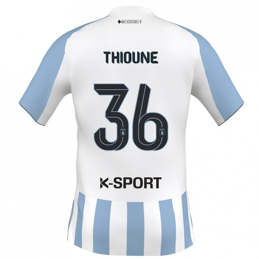 Danxen Homme Maillot Alioune Thioune #36 Blanc Bleu Ciel Tenues Domicile 2025/26 T-Shirt