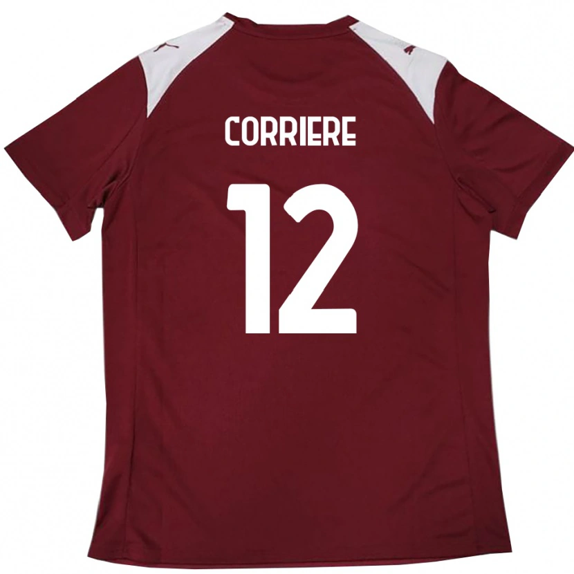 Danxen Homme Maillot Francesco Corriere #12 Bordeaux Blanc Tenues Domicile 2025/26 T-Shirt