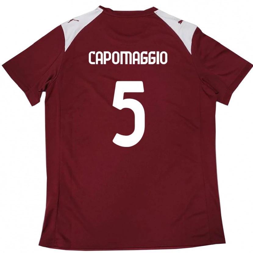 Danxen Homme Maillot Galo Capomaggio #5 Bordeaux Blanc Tenues Domicile 2025/26 T-Shirt