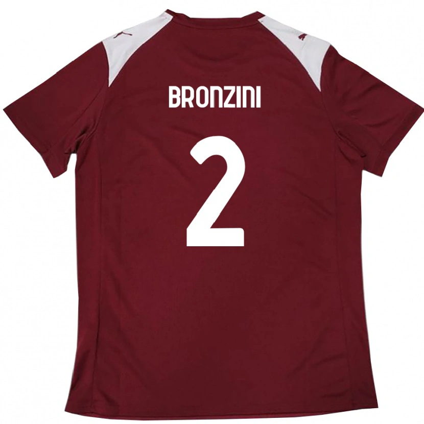 Danxen Homme Maillot Luca Bronzini #2 Bordeaux Blanc Tenues Domicile 2025/26 T-Shirt