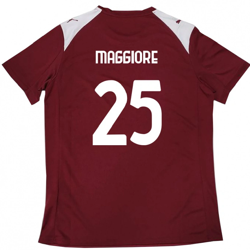 Danxen Homme Maillot Giulio Maggiore #25 Bordeaux Blanc Tenues Domicile 2025/26 T-Shirt