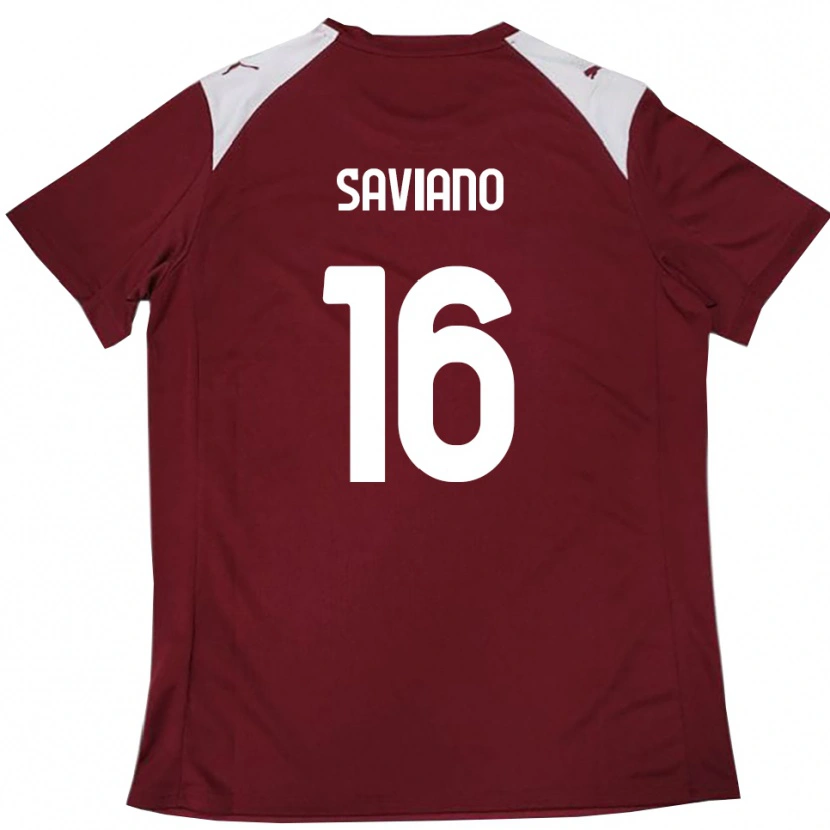 Danxen Homme Maillot Gianpaolo Saviano #16 Bordeaux Blanc Tenues Domicile 2025/26 T-Shirt