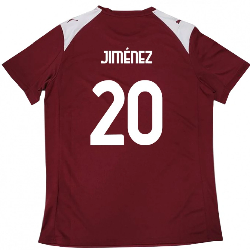 Danxen Homme Maillot Kaleb Jiménez #20 Bordeaux Blanc Tenues Domicile 2025/26 T-Shirt
