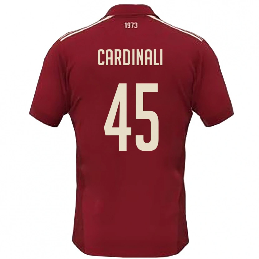 Danxen Homme Maillot Matteo Cardinali #45 Bordeaux Blanc Tenues Domicile 2025/26 T-Shirt