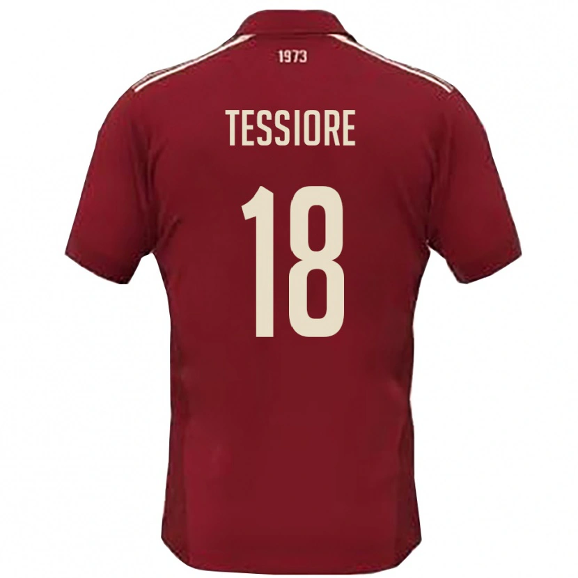 Danxen Homme Maillot Andrea Tessiore #18 Bordeaux Blanc Tenues Domicile 2025/26 T-Shirt