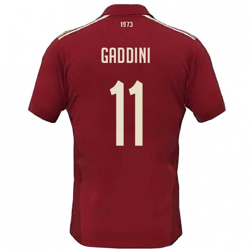 Danxen Homme Maillot Mattia Gaddini #11 Bordeaux Blanc Tenues Domicile 2025/26 T-Shirt