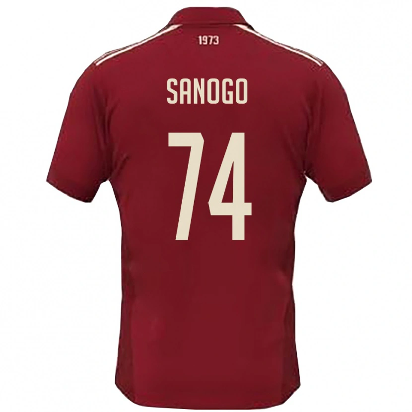 Danxen Homme Maillot Ahmed Sanogo #74 Bordeaux Blanc Tenues Domicile 2025/26 T-Shirt
