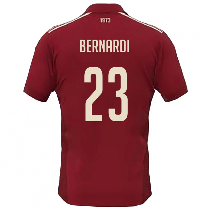Danxen Homme Maillot Andrea Bernardi #23 Bordeaux Blanc Tenues Domicile 2025/26 T-Shirt