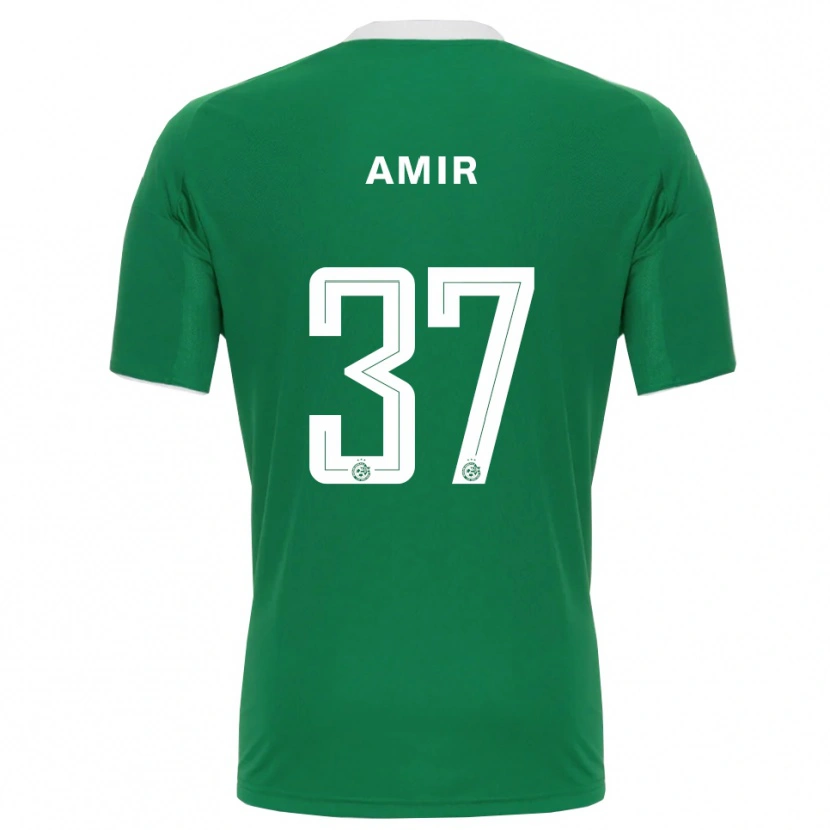 Danxen Homme Maillot Elad Amir #37 Vert Blanc Tenues Domicile 2025/26 T-Shirt