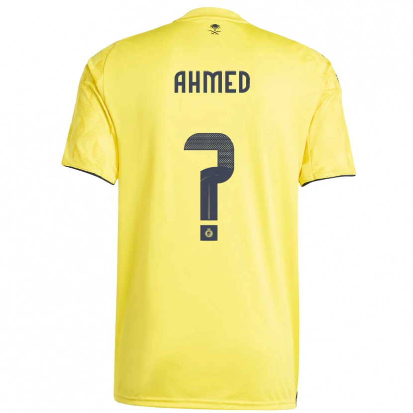 Danxen Homme Maillot Al Anood Ahmed #0 Jaune Noir Tenues Domicile 2025/26 T-Shirt