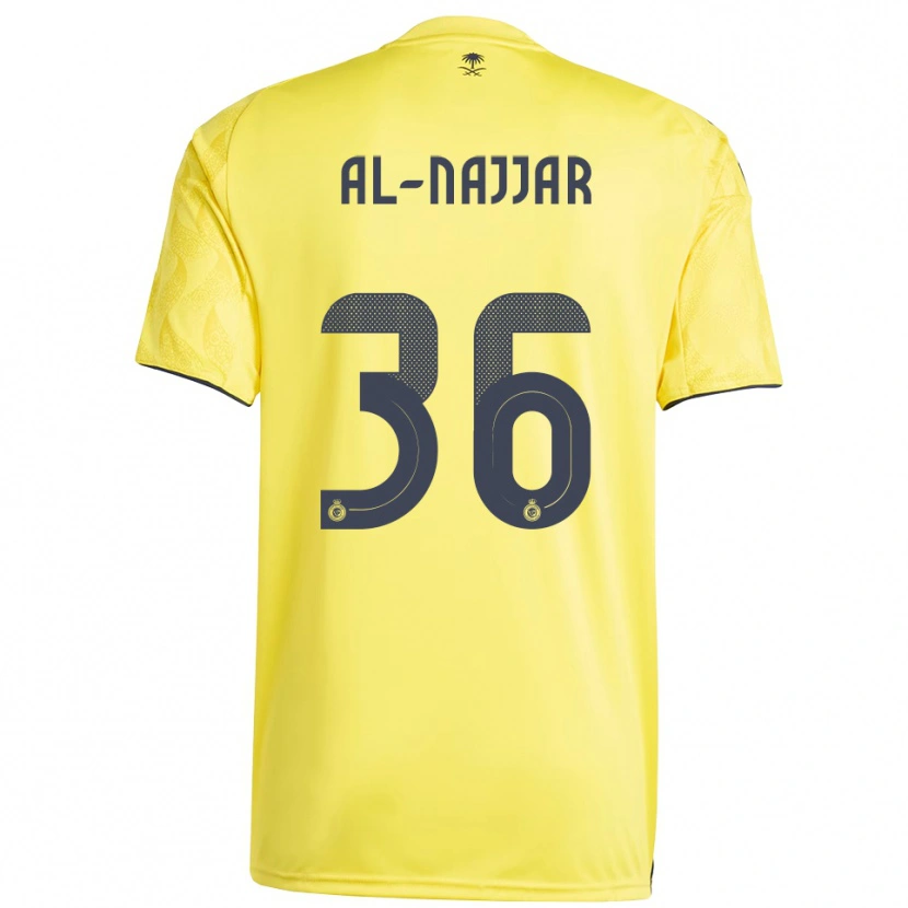 Danxen Homme Maillot Raghed Al-Najjar #36 Jaune Noir Tenues Domicile 2025/26 T-Shirt