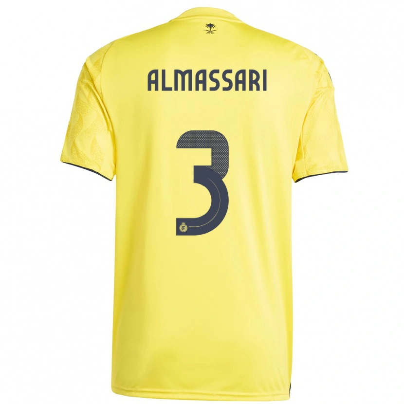 Danxen Homme Maillot Wadha Almassari #3 Jaune Noir Tenues Domicile 2025/26 T-Shirt