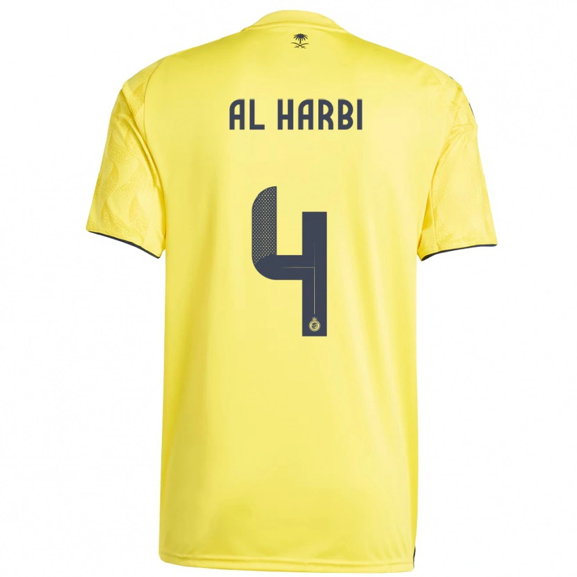 Danxen Homme Maillot Fay Al-Harbi #4 Jaune Noir Tenues Domicile 2025/26 T-Shirt