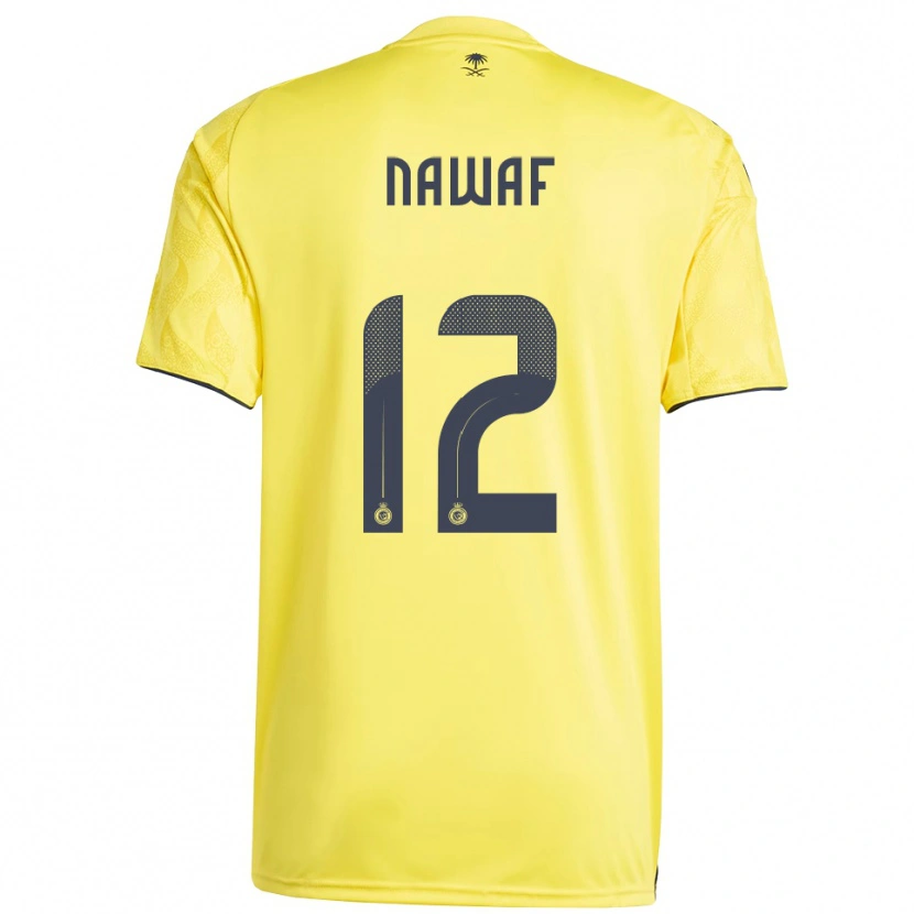 Danxen Homme Maillot Nawaf Al-Boushal #12 Jaune Noir Tenues Domicile 2025/26 T-Shirt