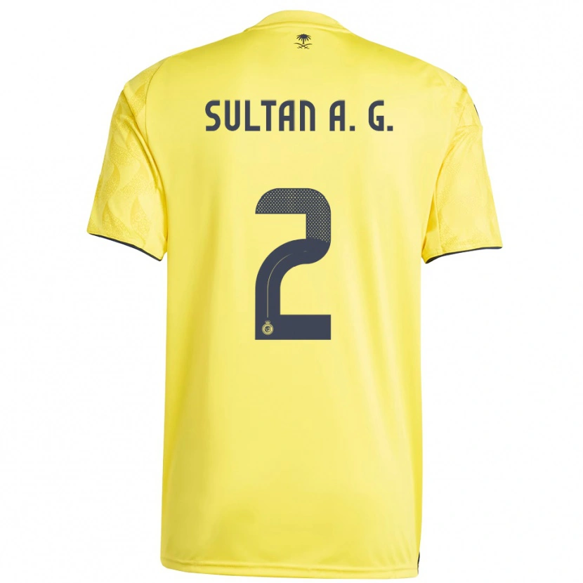 Danxen Homme Maillot Sultan Al-Ghannam #2 Jaune Noir Tenues Domicile 2025/26 T-Shirt