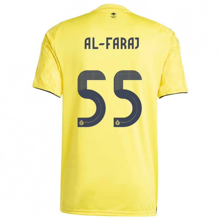 Danxen Homme Maillot Abdulaziz Al-Faraj #55 Jaune Noir Tenues Domicile 2025/26 T-Shirt