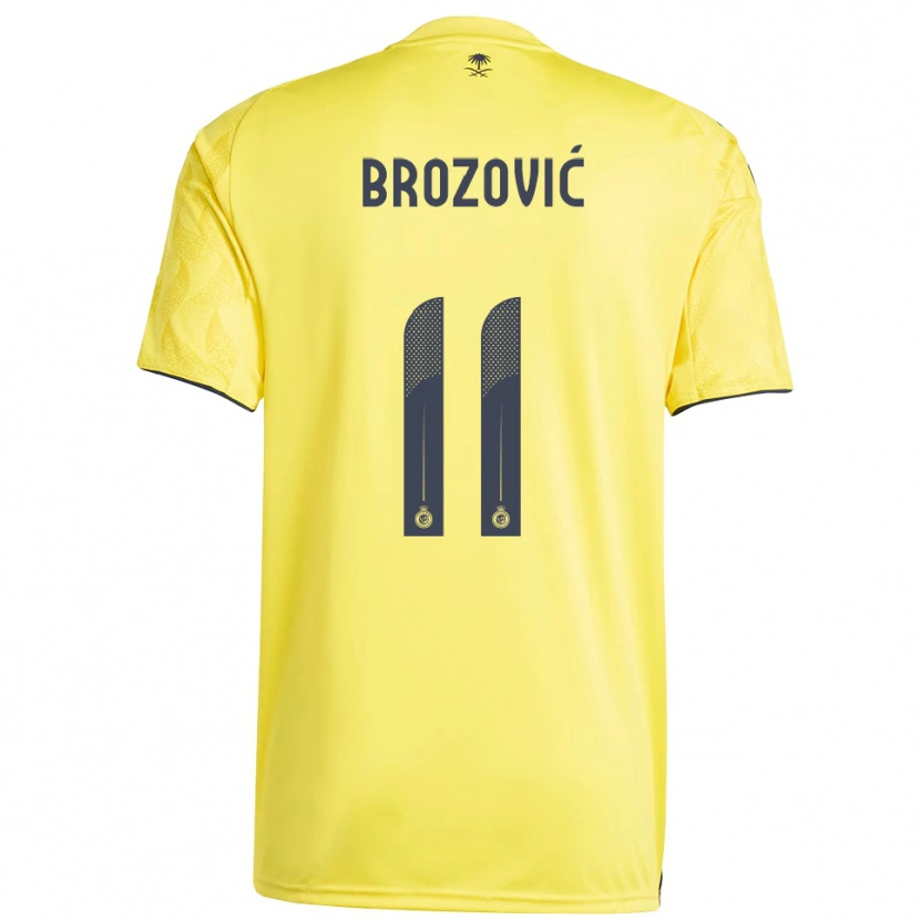 Danxen Homme Maillot Marcelo Brozović #11 Jaune Noir Tenues Domicile 2025/26 T-Shirt
