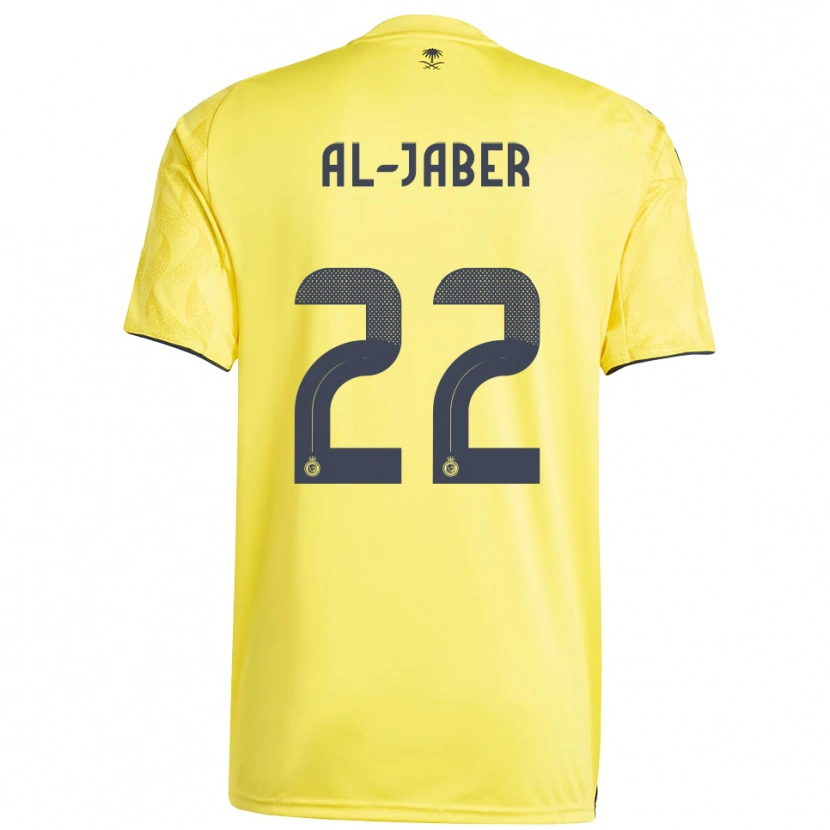 Danxen Homme Maillot Abdulmalik Al-Jaber #22 Jaune Noir Tenues Domicile 2025/26 T-Shirt
