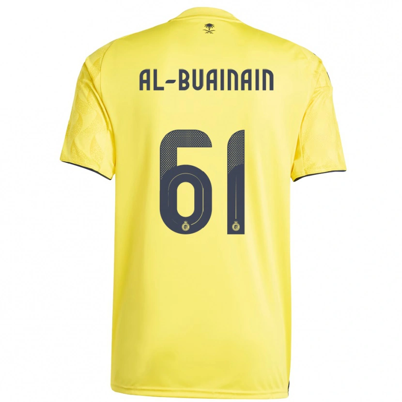 Danxen Homme Maillot Mubarak Al-Buainain #61 Jaune Noir Tenues Domicile 2025/26 T-Shirt