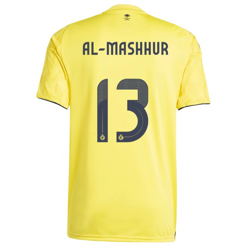 Danxen Homme Maillot Fawaz Al-Mashhur #13 Jaune Noir Tenues Domicile 2025/26 T-Shirt