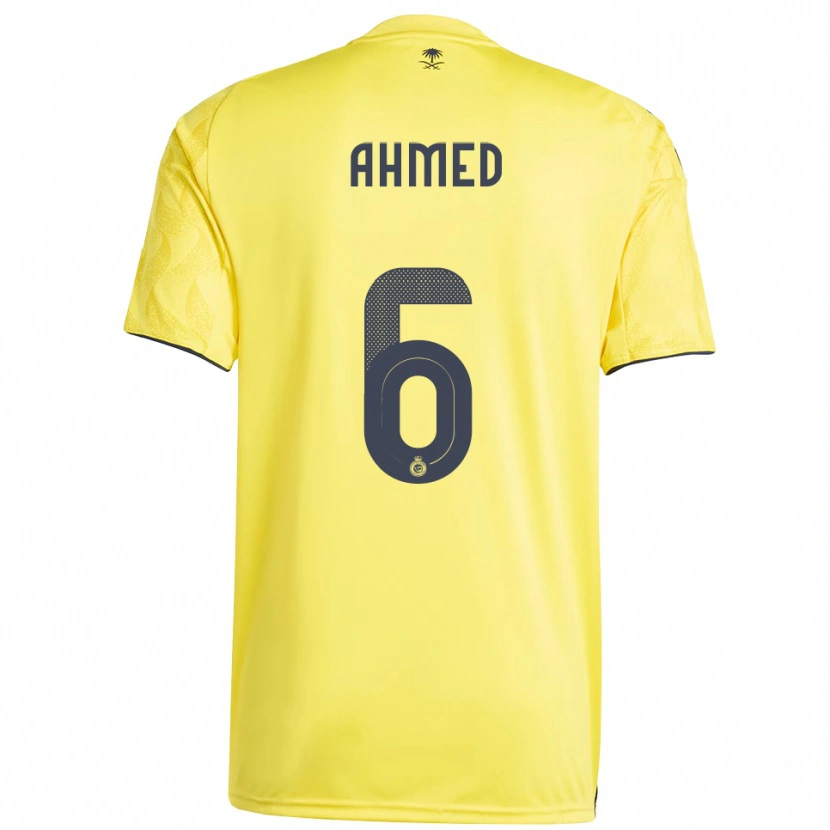 Danxen Homme Maillot Aseel Ahmed #6 Jaune Noir Tenues Domicile 2025/26 T-Shirt