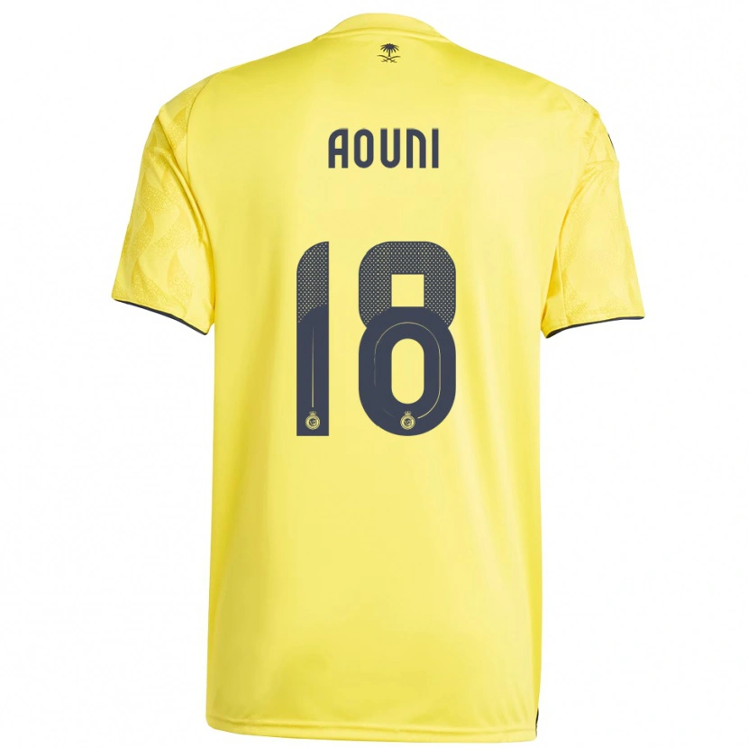 Danxen Homme Maillot Samia Aouni #18 Jaune Noir Tenues Domicile 2025/26 T-Shirt