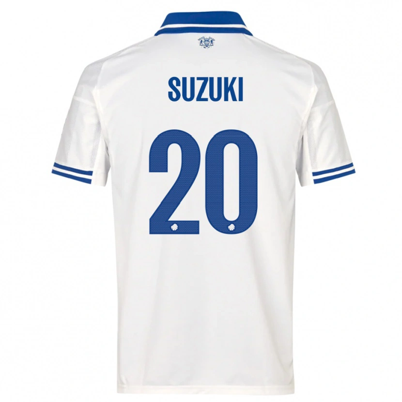 Danxen Homme Maillot Junnosuke Suzuki #20 Blanc Bleu Tenues Domicile 2025/26 T-Shirt