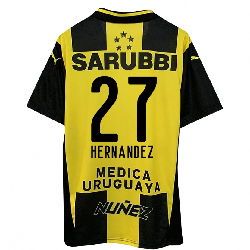 Danxen Homme Maillot Lucas Hernández #27 Jaune Noir Tenues Domicile 2025/26 T-Shirt