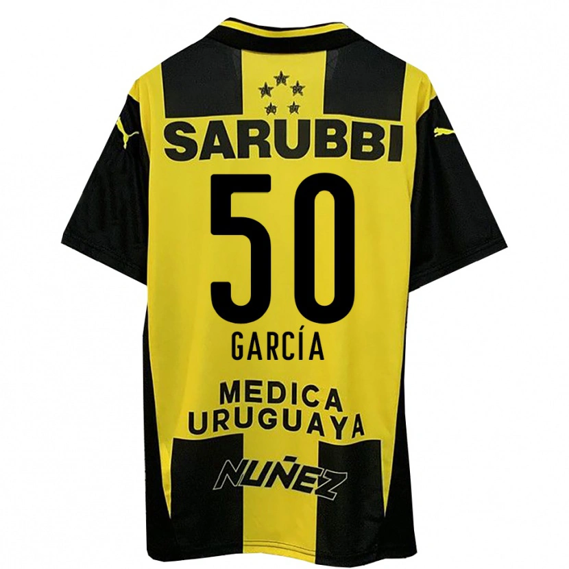 Danxen Homme Maillot Diego García #50 Jaune Noir Tenues Domicile 2025/26 T-Shirt