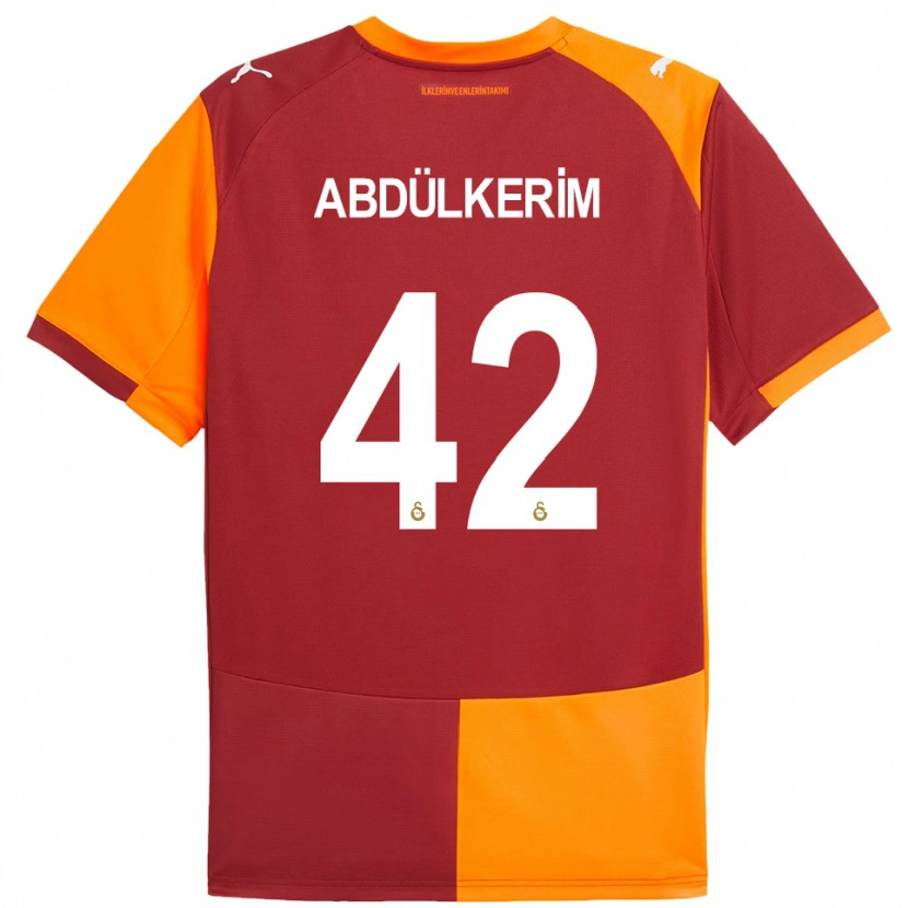 Danxen Homme Maillot Abdülkerim Bardakcı #42 Rouge Orange Tenues Domicile 2025/26 T-Shirt