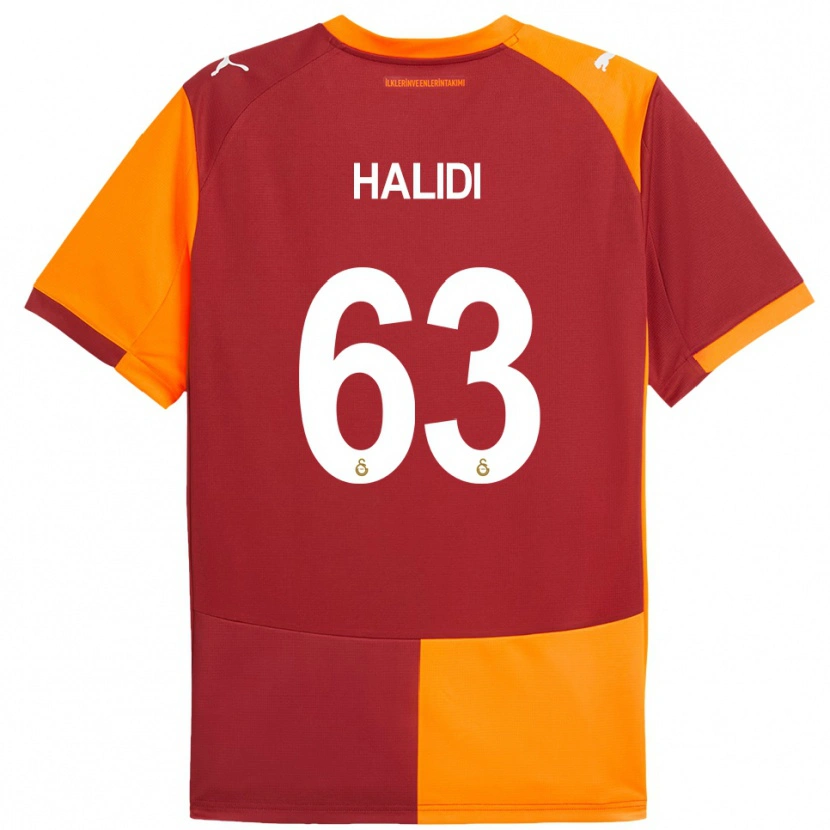 Danxen Homme Maillot İsa Halidi #63 Rouge Orange Tenues Domicile 2025/26 T-Shirt