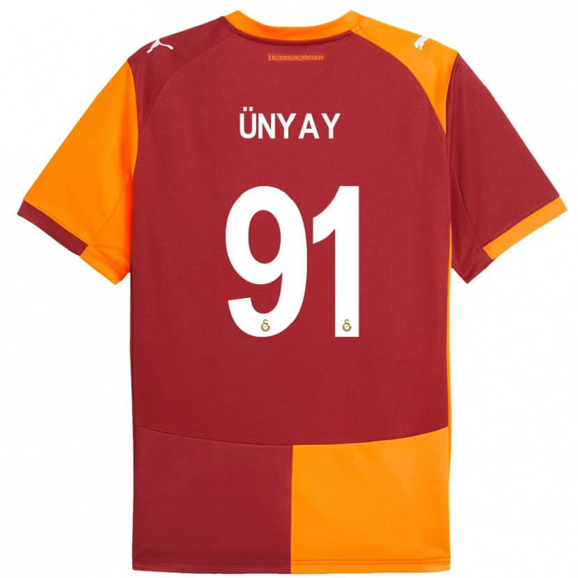 Danxen Homme Maillot Arda Ünyay #91 Rouge Orange Tenues Domicile 2025/26 T-Shirt