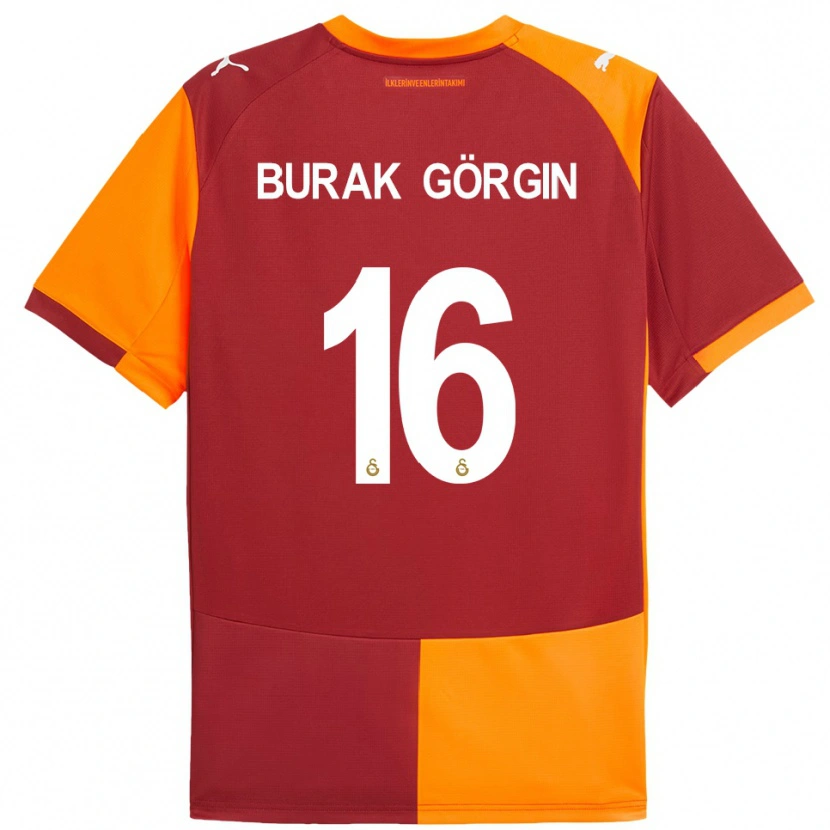 Danxen Homme Maillot Muhammet Burak Görgin #16 Rouge Orange Tenues Domicile 2025/26 T-Shirt
