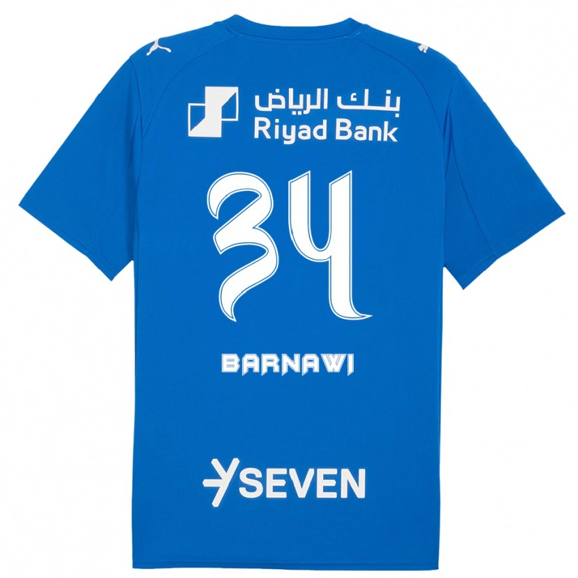 Danxen Homme Maillot Saleh Barnawi #34 Bleu Blanc Tenues Domicile 2025/26 T-Shirt